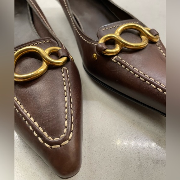 PRADA - vintage brown kitten heel pointed toe shoes - Picture 2 of 6